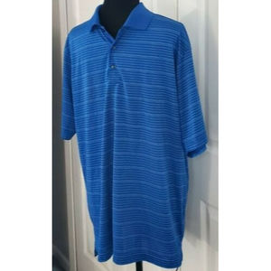 Adidas Golf Shirt Men's Polo Blue Striped Short Sleeve Golf Shirt No size tag